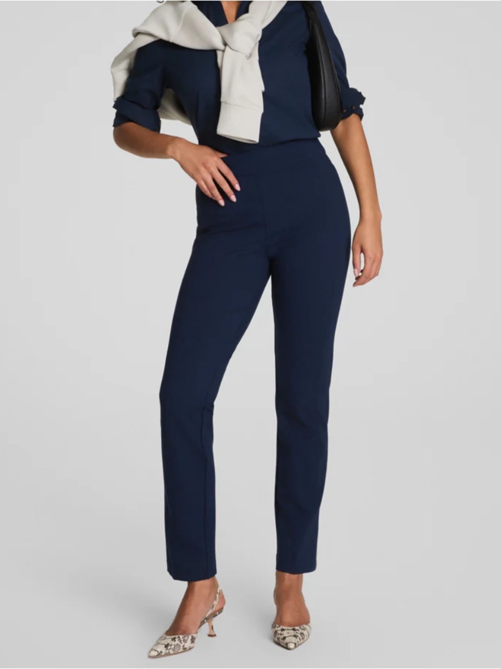 Spanx Black Ponte Straight Slim Pants